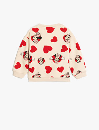 Minnie Mouse Baskılı Sweatshirt Lisanslı Pamuklu Şardonlu 