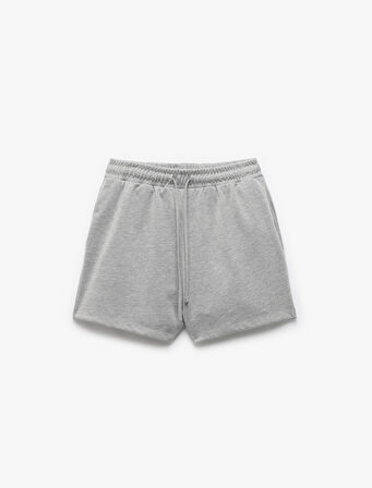 Beli Bağcıklı Nakışlı Dar Kesim Cepli Mini Şort