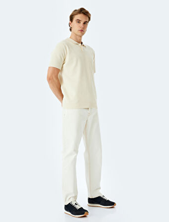 Pamuklu Basic Polo V Yaka Kısa Kollu Triko Tişört