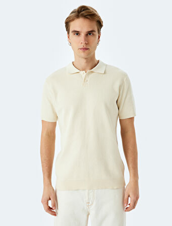 Pamuklu Basic Polo V Yaka Kısa Kollu Triko Tişört