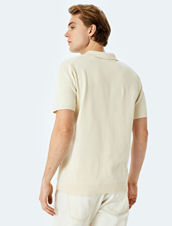 Pamuklu Basic Polo V Yaka Kısa Kollu Triko Tişört