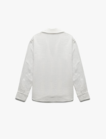 Pamuklu Uzun Kollu Oversize Müslin Gömlek