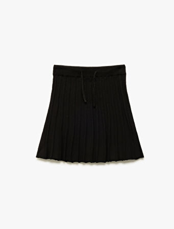 Pamuklu Beli Lastikli Piliseli Basic Etek