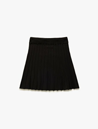 Pamuklu Beli Lastikli Piliseli Basic Etek