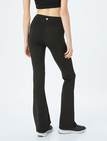 Yüksek Bel Slim Fit İspanyol Paça Spor Tayt
