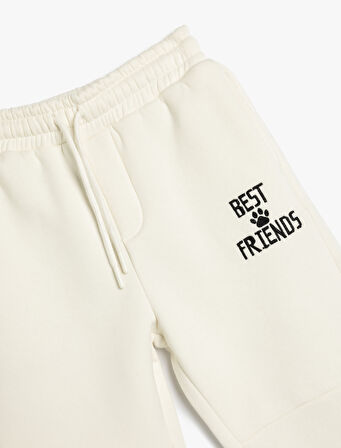 Jogger Eşofman Altı Beli Bağlamalı Cepli Şardonlu