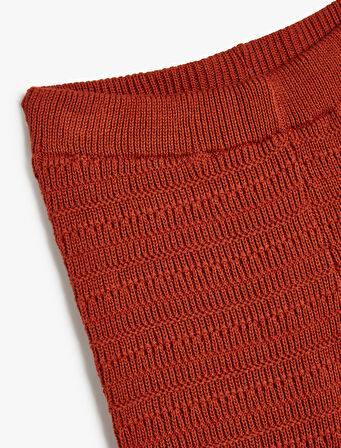 Basic Bol Paça Pantolon Beli Lastikli Pamuk Karışımlı