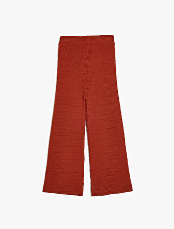 Basic Bol Paça Pantolon Beli Lastikli Pamuk Karışımlı