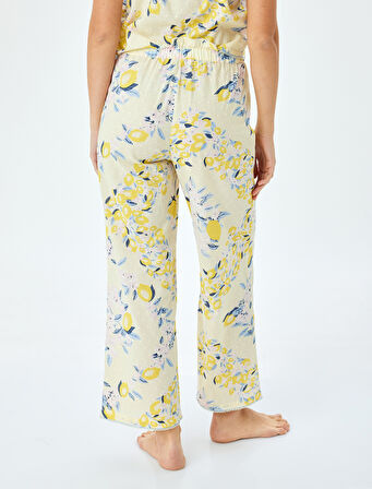 Limon Baskılı Rahat Kalıp Pamuklu Pijama Altı