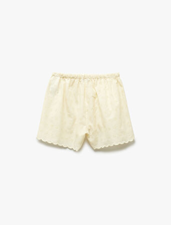 Rahat Kalıp Beli Bağlamalı Fistolu Şort Pijama Altı