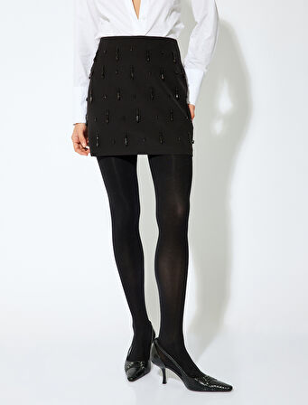 Standart Bel Taşlı Mini Etek