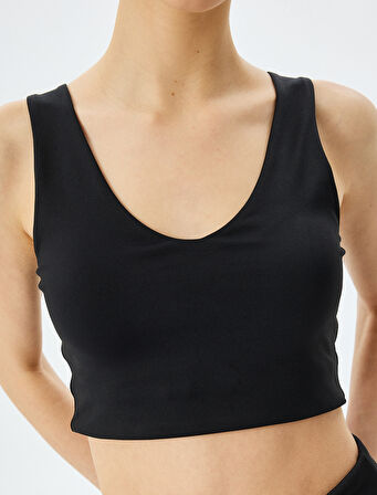 Slim Fit V Yaka Kolsuz Sporcu Sütyeni