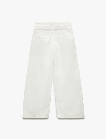 Yüksek Bel Rahat Kesim Geniş Paça Jean Pantolon