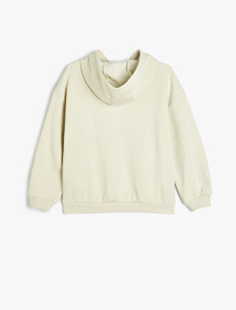 Kapşonlu Sweatshirt Kanguru Cepli Uzun Kollu Köpek Baskılı Şardonlu 