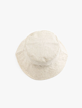 Viskon ve Keten Karışımlı Basic Bucket Şapka