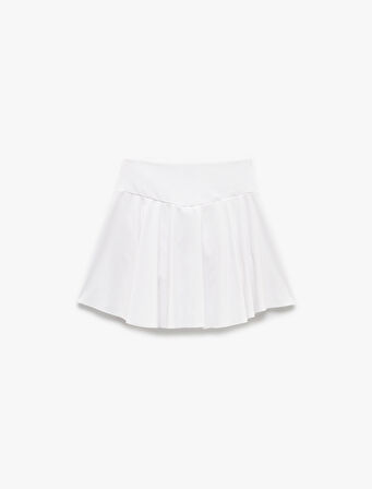 Yüksek Bel Slim Fit Spor Şort Etek