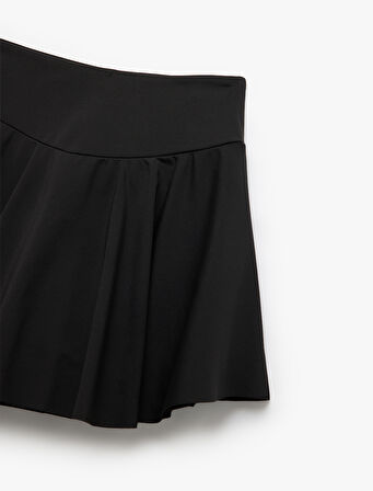 Yüksek Bel Slim Fit Spor Şort Etek