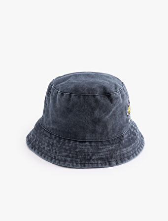 Pamuklu Nakış Detaylı Bucket Şapka