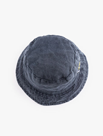 Pamuklu Nakış Detaylı Bucket Şapka