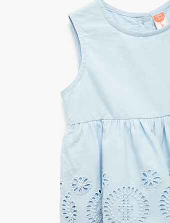 Pamuklu Fistolu Bisiklet Yaka Kolsuz Bluz