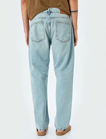 Vintage Straight Kot Pantolon Cep Detaylı Pamuklu