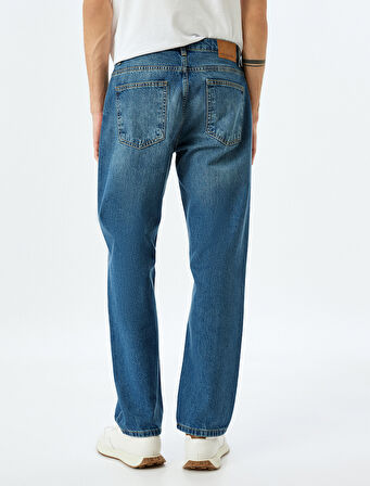 Vintage Straight Kot Pantolon Cep Detaylı Pamuklu
