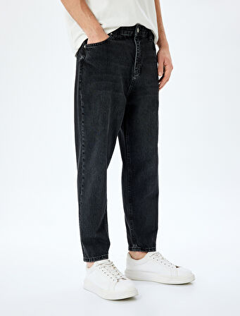 Pamuklu Normal Bel Loose Fit Jean Pantolon - Steve Jean