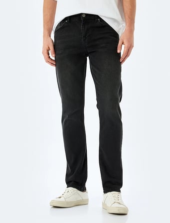 KOTON Normal Bel Cepli Pamuklu Slim Fit Kot Pantolon - Brad Jean