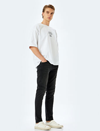 Normal Bel Cepli Pamuklu Slim Fit Kot Pantolon - Brad Jean