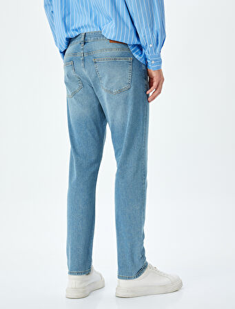 Normal Bel Pamuklu Slim Fit Jean Pantolon - Brad Jean