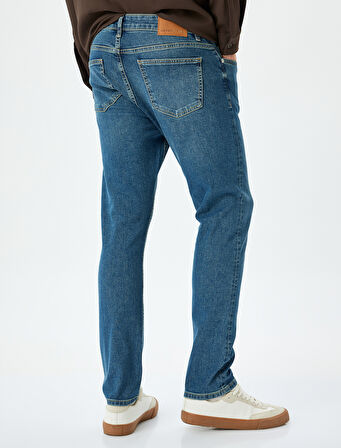 Normal Bel Pamuklu Slim Fit Jean Pantolon - Brad Jean