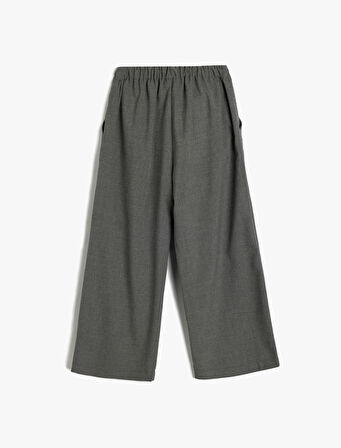 Bol Paça Pantolon Cep Detaylı Beli Bağlamalı