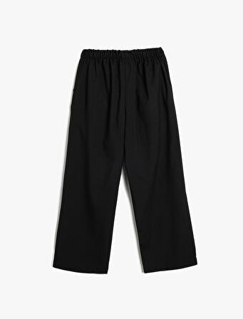 Bol Paça Pantolon Cep Detaylı Beli Bağlamalı