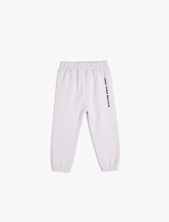 Jogger Eşofman Altı Beli Lastikli Pamuklu Şardonlu 