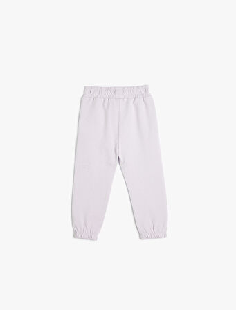 Jogger Eşofman Altı Beli Lastikli Pamuklu Şardonlu 