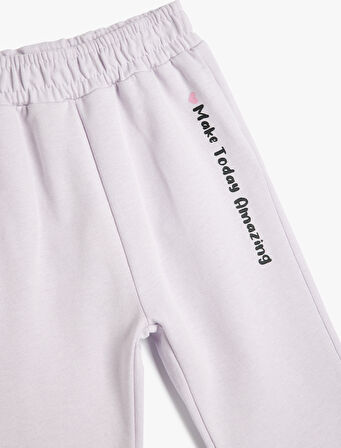 Jogger Eşofman Altı Beli Lastikli Pamuklu Şardonlu 