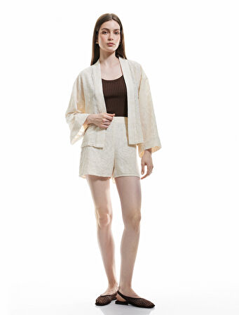 Pamuklu Floral Dokulu Brodeli Mini Şort