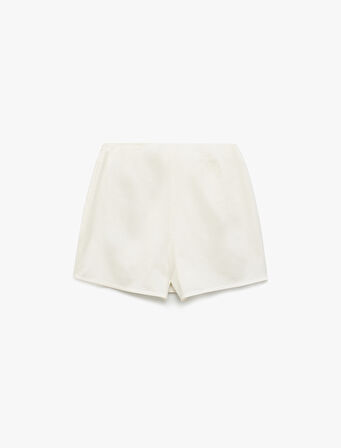 Brodeli Fistolu Viskon Mini Şort Etek