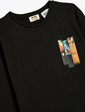 Looney Tunes Lisanslı Uzun Kollu Bisiklet Yaka Pamuklu Tişört