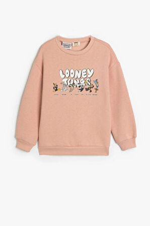 Koton Kız Çocuk Looney Tunes Sweat Lisanslı Bisiklet Yaka Uzun Kollu Şardonlu