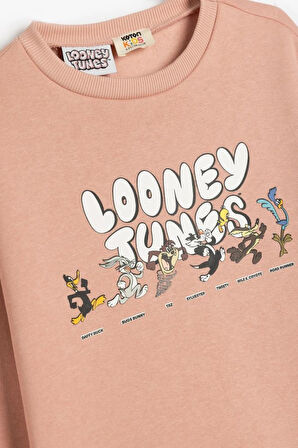 Koton Kız Çocuk Looney Tunes Sweat Lisanslı Bisiklet Yaka Uzun Kollu Şardonlu