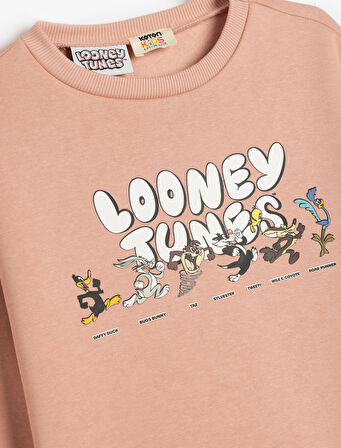 Looney Tunes Sweat Lisanslı Bisiklet Yaka Uzun Kollu Şardonlu