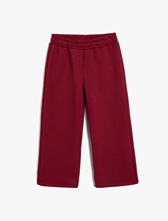 Basic Bol Paça Pantolon Beli Lastikli Cepli Şardonlu 