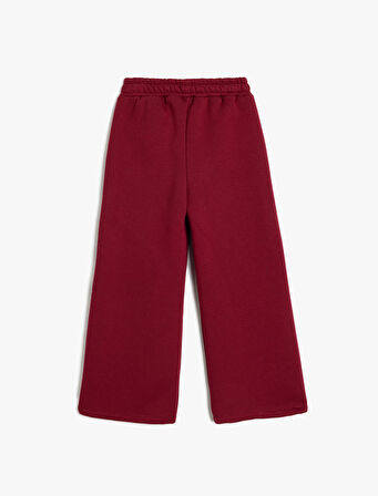 Pamuklu Şardonlu Beli Lastikli Cepli Basic Bol Paça Pantolon