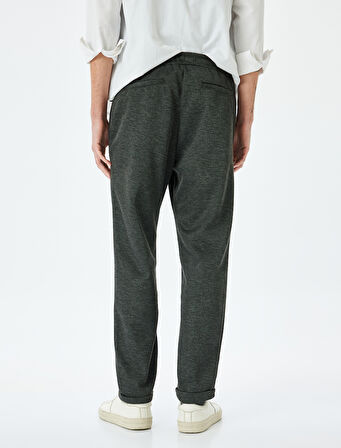 Normal Bel Slim Fit Viskon Karışımlı Beli Bağcıklı Eşofman Pantolon