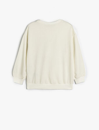 Sweatshirt Anime Baskılı Uzun Kollu Bisiklet Yaka Pamuklu