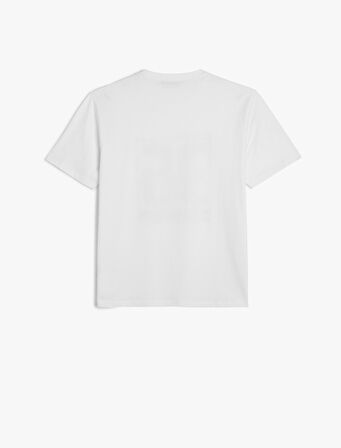 Kısa Kollu Bisiklet Yaka Regular Fit Pamuklu Baskılı Tişört