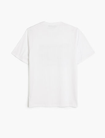 Kısa Kollu Regular Fit Bisiklet Yaka Pamuklu Baskılı Tişört