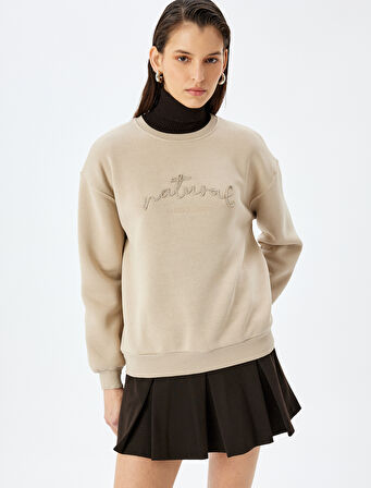 Koton X Şahika Ercümen -  Uzun Kollu Nakış Detaylı Oversize Sweatshirt