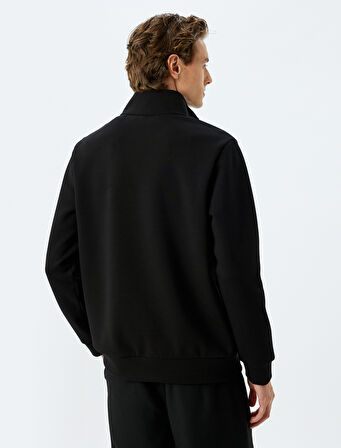 Yarım Fermuarlı Basic Pamuk Karışımlı İnterlok Kumaş Atatürk Sweatshirt